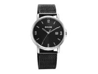 Sonata Essen Black Dial Stainless Steel Strap Men's Watch