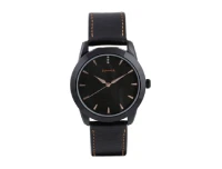 Sonata Quartz Analog Black Dial Leather Strap Men's Watch