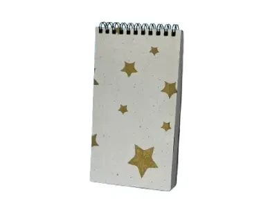 Tall notebook - Gold Star White