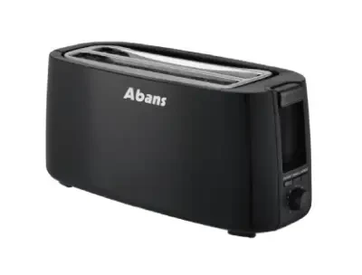 Abans 4 Slice Pop Up Toaster - Black