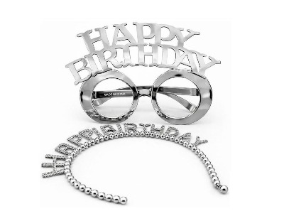Birthday Star Celebrant Tiaras Headwear and Eyeweare Fun Glass - Silver