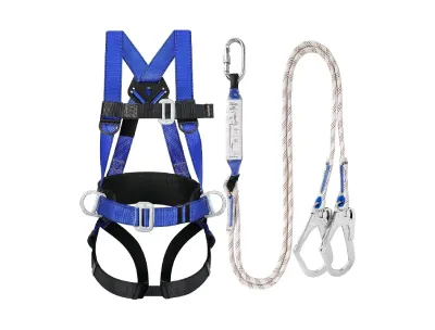 CE Certified Full Body Harness - Double Hook with Spring and Back Support