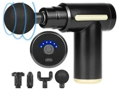 Electric Percussion Massage Gun with LED & 4 Heads