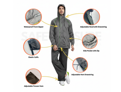 Ganga High Quality Raincoat with Trouser – Grey