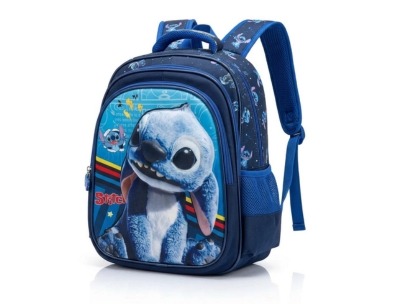 3D Kids School Backpack - Stitch Blue - Large (17H x 13L x 7W)