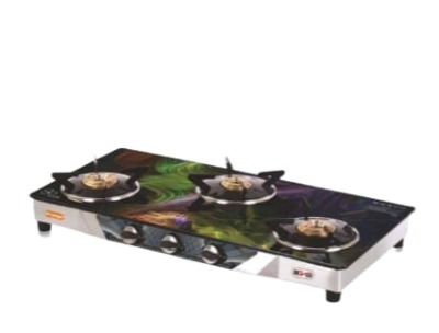 Orange Glorious 301 3 Burner Glass Top Gas Cooker