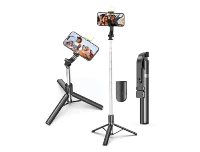 R1S-L 6ft Tripod Selfie Stick LED Fill Light & Remote