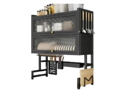 Over Sink Dish Drying Rack 2 Tier with Hygienic Cover