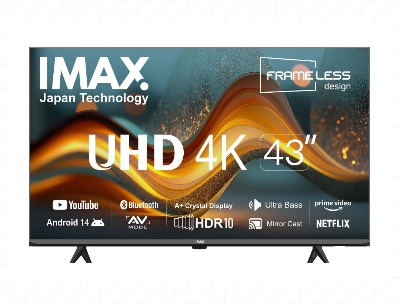 IMAX 43 inch 4K Smart Android 14 Bluetooth UHD HDR LED Frameless TV