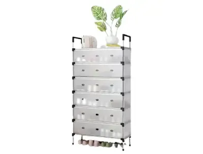 7 Layer Metal Shoe Rack with Dustproof Cover