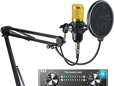 V8S Condenser Microphone Full Set with a Sound Card