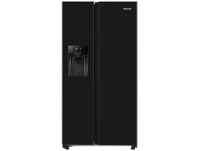 Hisense 481L Side By Side Refrigerators - Water & Ice Dispenser Inverter - Black - BCD-481W