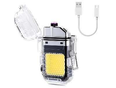 USB Rechargeable LED Flashlight with Plasma Lighter