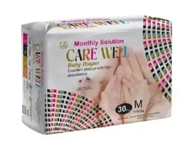Carewell Baby Tape Diapers (Medium) - 30pcs