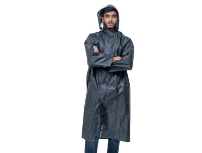 Rain Coat (Tafetta Material - Black) - Free size