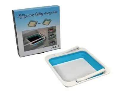 Refrigerator Folding Food Storage Basket – Light Blue