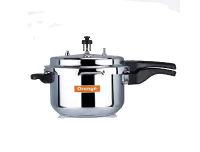 Orange 2L Aluminium Pressure Cooker with Outer Lid