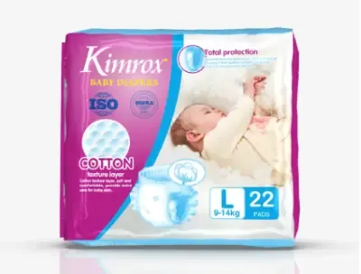 Kimrox Baby Diapers (Large) - 22PCs