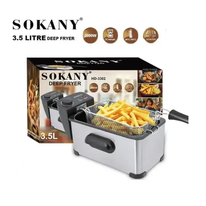 Sokany Stainless Steel 3.5 L Electric Deep Fryer: Best Other Kitchen Appliances for Sale | Best Price in Sri Lanka 2025 1 Sokany Stainless Steel 3.5 L Electric Deep Fryer: Best Other Kitchen Appliances for Sale | Best Price in Sri Lanka 2025 1