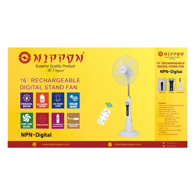 Nippon Ac/Dc Rechargeable Oscillating Table Fan 16 Best Other Home