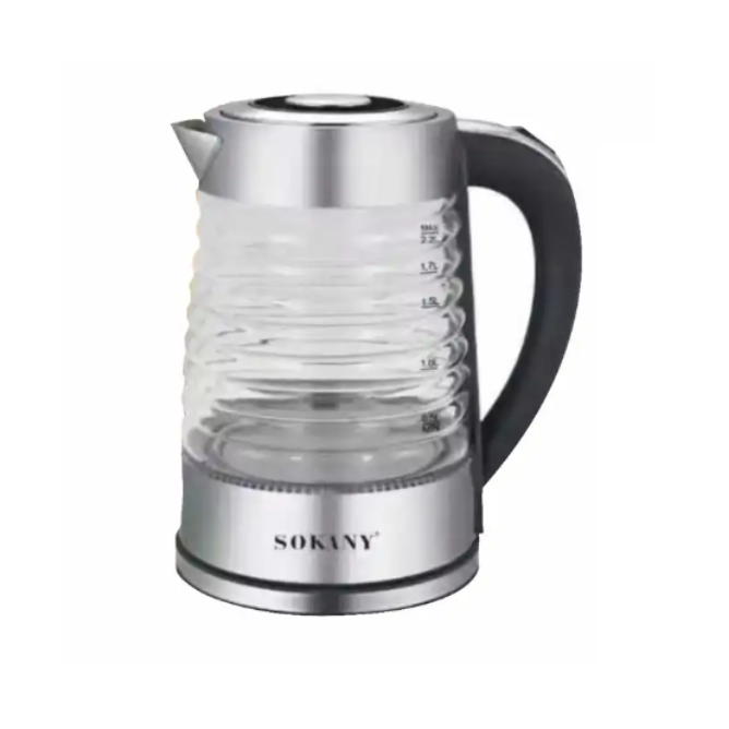 Sokany 2.2L Electric Kettle Glass Stainless Steel Tea Water Boiler Led Fast  Hot